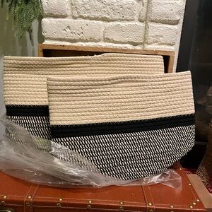 NWT Hallops Woven Basket Set, Planter, Organization, Toys, Laundry, Storage
